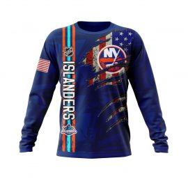 New York Islanders Personalized Scratch Design Unique Long Sleeve