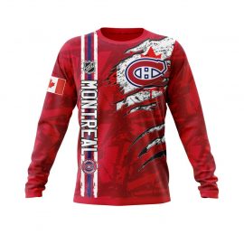 Montreal Canadiens Personalized Scratch Design Unique Long Sleeve