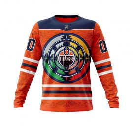 Edmonton Unique Oilers Personalized Design With Big Logo Long Sleeve III