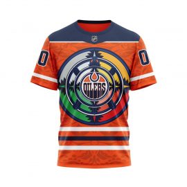 Edmonton Unique Oilers Personalized Design With Big Logo Short Sleeve III