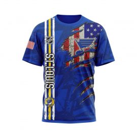 St Louis Blues Personalized Scratch Design Unique Short Sleeve