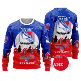 Personalized New York Unique Rangers Christmas Ugly Sweater Design Show Your Spirit