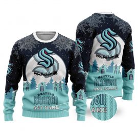 Personalized Seattle Kraken Christmas Ugly Sweater Design Show Your Spirit