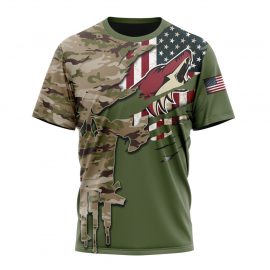 Personalized Arizona Coyotes Camo Skull Design Unique Short Sleeve