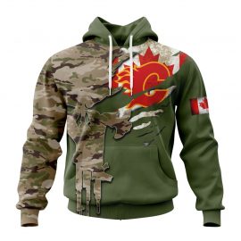 Personalized Calgary Flames Camo Skull Design Unique Custom Jersey