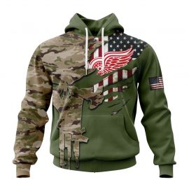 Personalized Detroit Red Wings Camo Skull Design Unique Custom Jersey