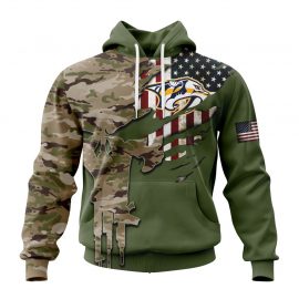 Personalized Nashville Predators Camo Skull Design Unique Custom Jersey