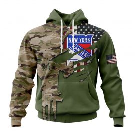 Personalized New York Unique Rangers Camo Skull Design Custom Jersey