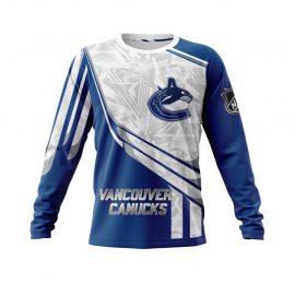 Vancouver Canucks Personalized Unique White Design Long Sleeve