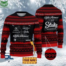 Alfa Romeo F1 Team Customized Name Unique Racing Ugly Sweater Winter Cozy Vibe