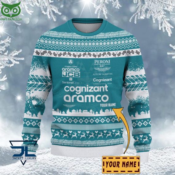 Aston Martin Cognizant F1 Team Customized Ugly Sweater - Elegant picture.