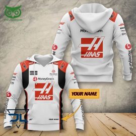 Haas Team White Red Design Racing Style Unique Custom Jersey I