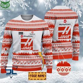 Haas F1 Team Customized Name Ugly Sweater Unique Winter Cozy Vibe Ugly Sweater