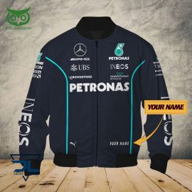 Mercedes Amg Petronas Dark Design Racing Style Unique Bomber Jacket