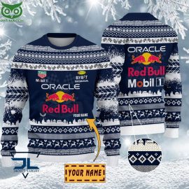 Red Bull Racing Style Unique Customized Name Ugly Sweater Winter Cozy Vibe