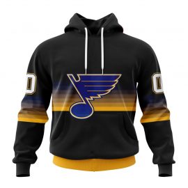 St Louis Blues Personalized Black And Gradient Design Custom Jersey
