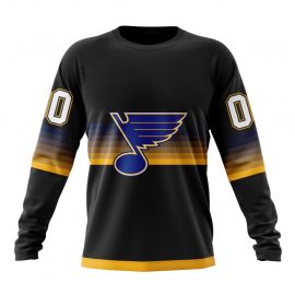 St Louis Blues Personalized Black And Gradient Design Long Sleeve