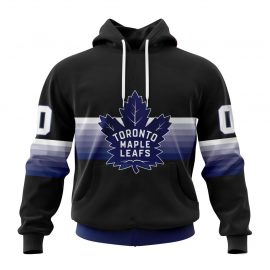 Toronto Unique Maple Leafs Personalized Black And Gradient Design Custom Jersey