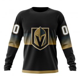 Vegas Golden Knights Personalized Black And Gradient Design Long Sleeve