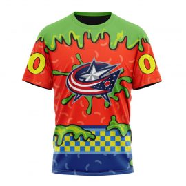 Personalized Columbus Blue Jackets Special Nickelodeon Design Short Sleeve