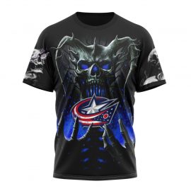 Personalized Columbus Blue Jackets Special Skull Art Design Short Sleeve
