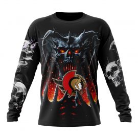Personalized Ottawa Senators Special Skull Art Design Long Sleeve