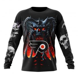 Personalized Philadelphia Flyers Special Skull Art Design Long Sleeve